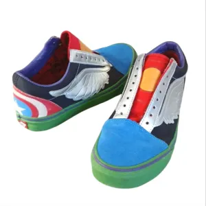 Vans x Marvel Avengers Captain America Sneakers Women's Tennis Shoes size 9