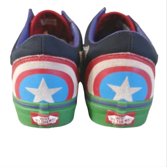 Vans x Marvel Avengers Captain America Sneakers Women's Tennis Shoes size 9