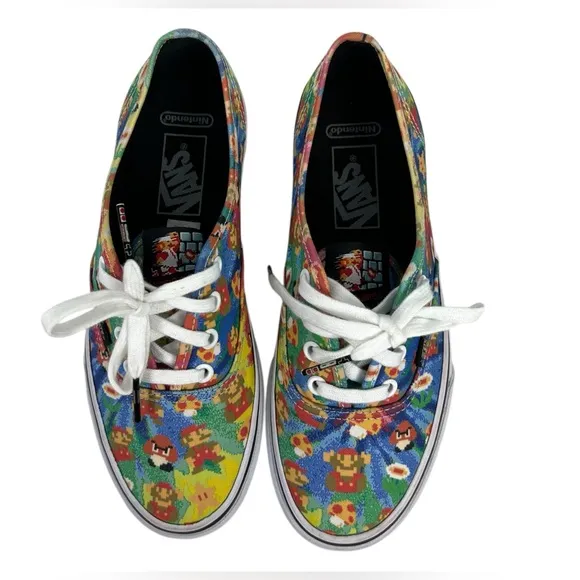 VANS x Nintendo Super Mario Bros Sneakers Mens US 6 Womens 7.5 Low Shoes Casual