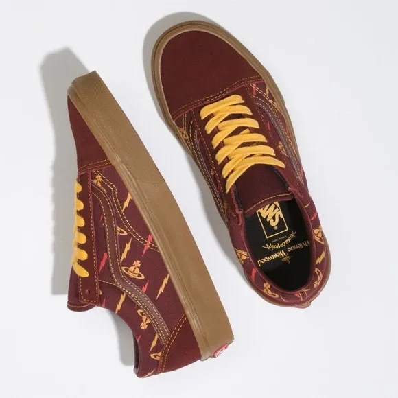 Vans x Vivienne Westwood Anglomania Low Maroon Sneakers Shows M7 W8.5 Y2K Retro