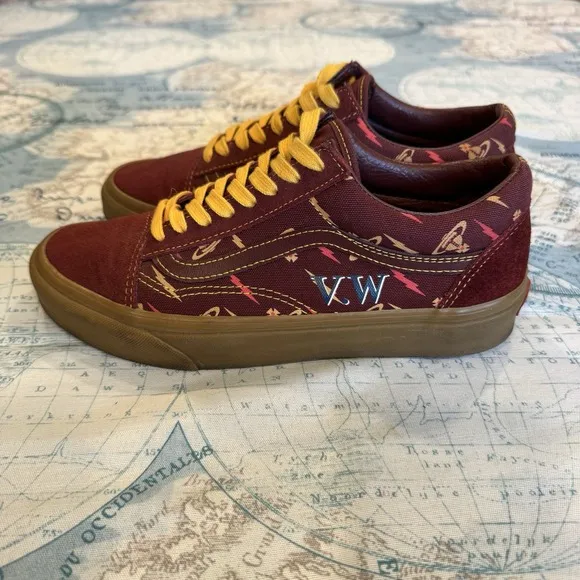 Vans x Vivienne Westwood Anglomania Low Maroon Sneakers Shows M7 W8.5 Y2K Retro