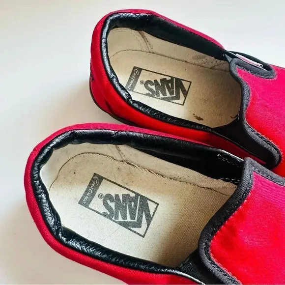 Vans Customized Slip Ons With Smokinhot VaporsWritten On The Back Of The Shoes