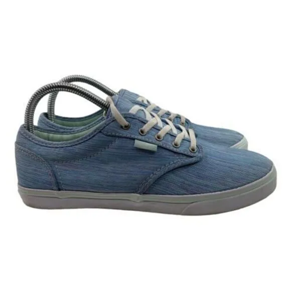 Vans Off The Wall Women’s Size 7.5 Light Blue Low Top Canvas Shoes 721356