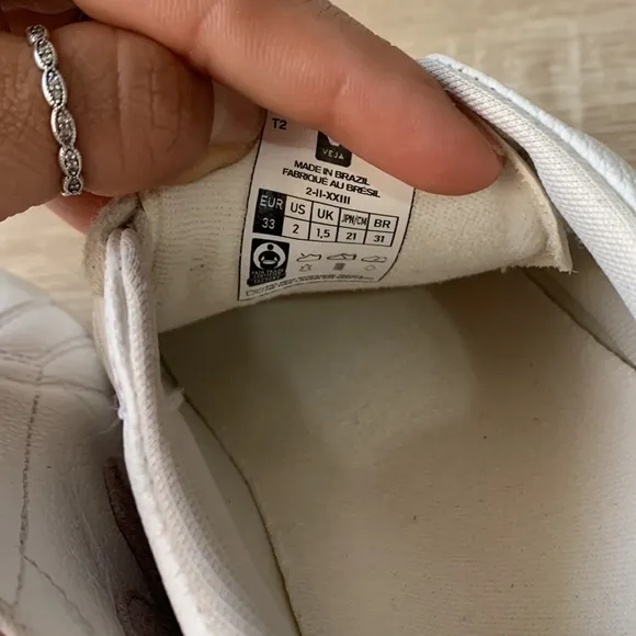Veja girls White Sneakers size 2
