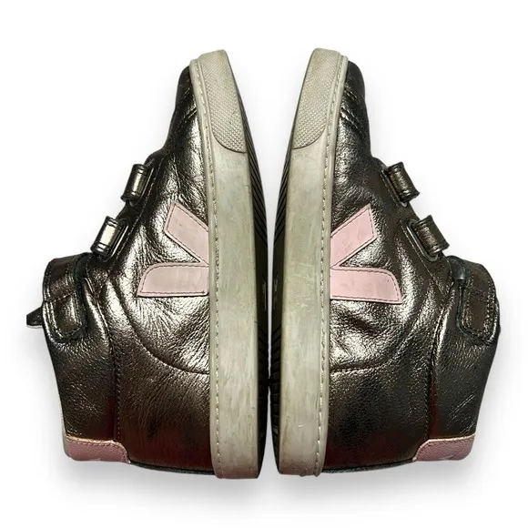 VEJA Kids Girls Esplar Mid Leather Petale Shoes ChromeFree Geather Bronze Size 4