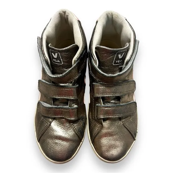 VEJA Kids Girls Esplar Mid Leather Petale Shoes ChromeFree Geather Bronze Size 4