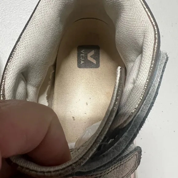 VEJA Kids Girls Esplar Mid Leather Petale Shoes ChromeFree Geather Bronze Size 4