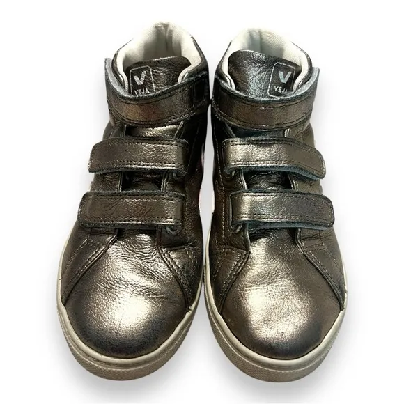 VEJA Kids Girls Esplar Mid Leather Petale Shoes ChromeFree Geather Bronze Size 4