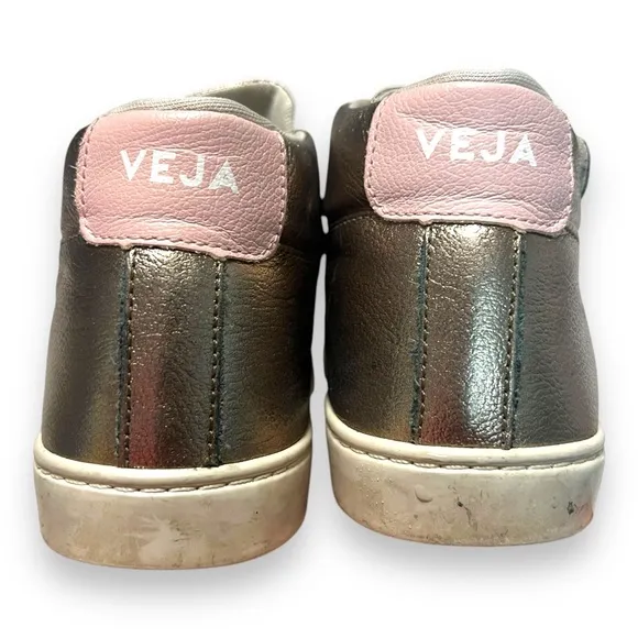 VEJA Kids Girls Esplar Mid Leather Petale Shoes ChromeFree Geather Bronze Size 4