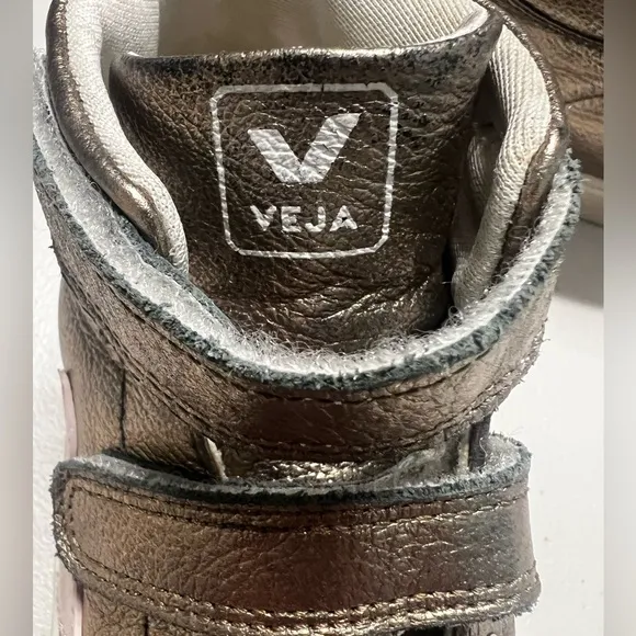VEJA Kids Girls Esplar Mid Leather Petale Shoes ChromeFree Geather Bronze Size 4
