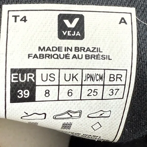 Veja Nova Canvas Low Black Pierre sneaker shoes men’s size 8