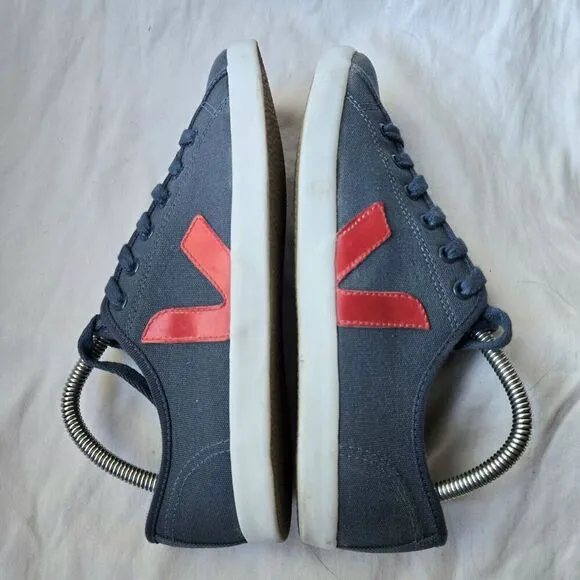 Veja Taua Men's Canvas Casual Sneakers Shoes Blue/Red Logo Size 7
