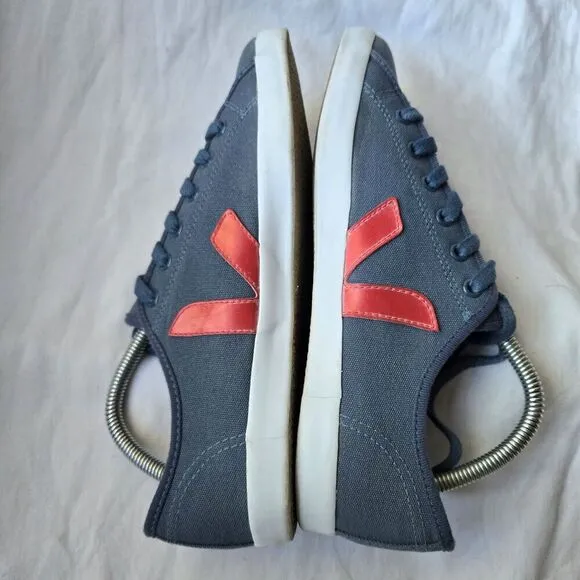 Veja Taua Men's Canvas Casual Sneakers Shoes Blue/Red Logo Size 7