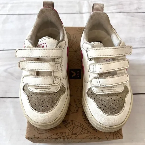 Veja Toddler Girls White V-10 Velcro Sneakers
