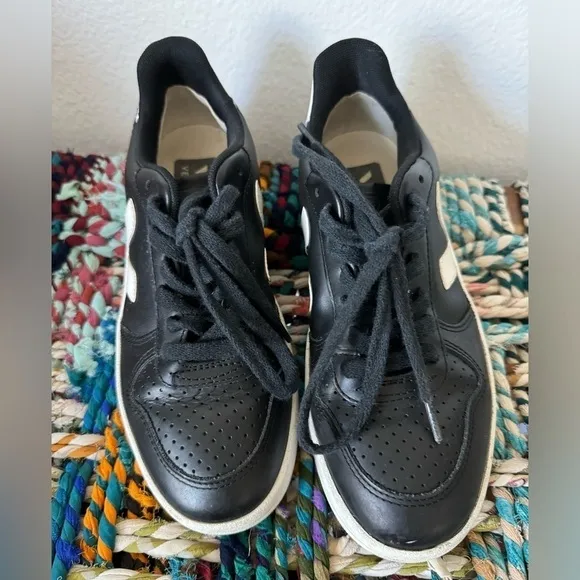 Veja Women's Black Campo Leather Sneakers Shoes