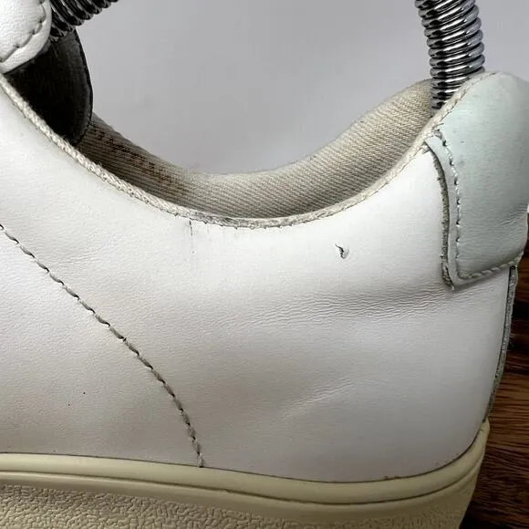 Veja Esplar Shoes Women's 8 White &amp; Mint Leather Lace Up Low Top Casual Sneakers
