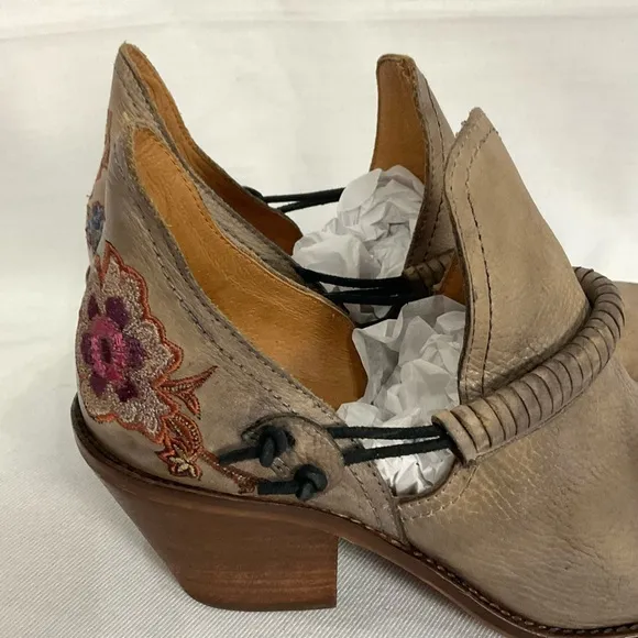 Vera Cruz Estrada embroidered boots rustic satin gray Sz 40 Sundance Veracruz