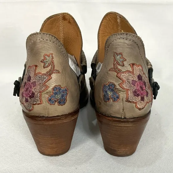 Vera Cruz Estrada embroidered boots rustic satin gray Sz 40 Sundance Veracruz