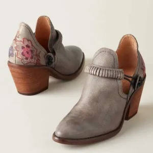 Vera Cruz Estrada embroidered boots rustic satin gray Sz 40 Sundance Veracruz
