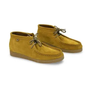Verbenas Suede Moccasin Chukka Boots Womens Size 39 US 8 Yellow Lace Up Spain