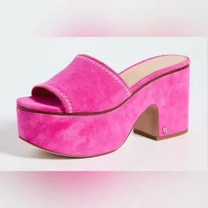 Veronica Beard Dessie Platform Sandals in Fuchsia
