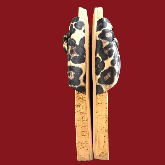 Veronica Beard Tilly Leopard-Print Satin Slide Sandals Size 9 RUNS SMALL!!!