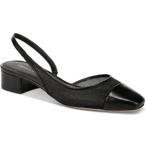 Veronica Beard Womens Cecile Sling Black Mesh Block Heel Slingbacks Shoes NWOT