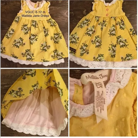 VGUC 6-12 m Matilda Jane Dress, NWOT Sz 1-2 Leather Shoes &amp; EUC Headband Outfit