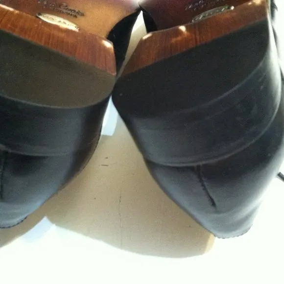 VIA SPIGA MENS NEW BLACK LEATHER OXFORD DRESS SHOES SIZE: 9.5M