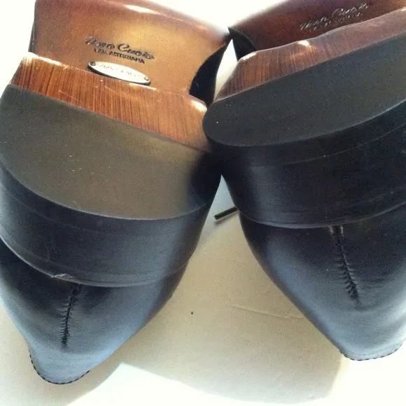 VIA SPIGA MENS NEW BLACK LEATHER OXFORD DRESS SHOES SIZE: 9.5M