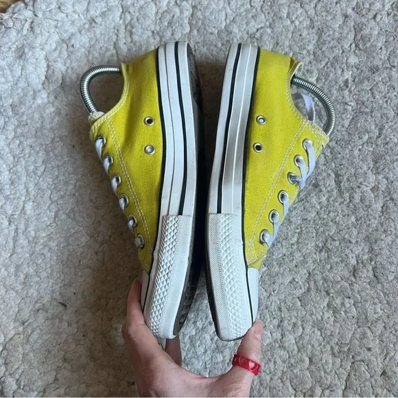 Vibrant Yellow Greenish Hue Classic Low-Top Sneakers