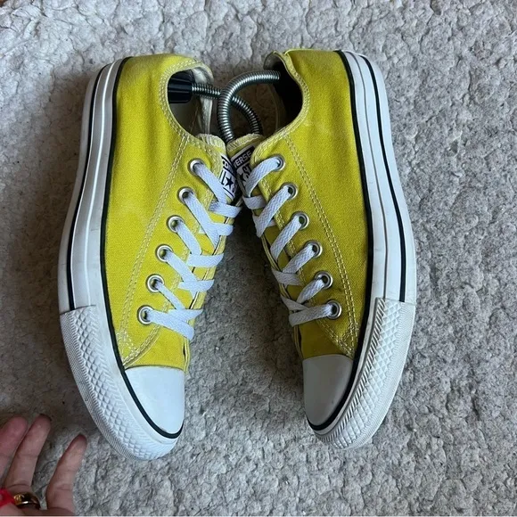 Vibrant Yellow Greenish Hue Classic Low-Top Sneakers