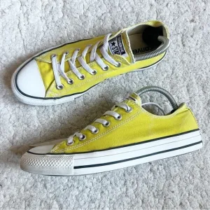 Vibrant Yellow Greenish Hue Classic Low-Top Sneakers
