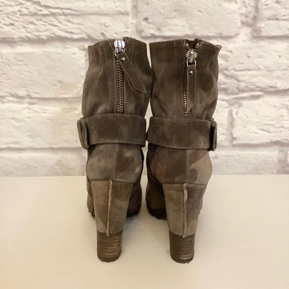 Vic Matie 7 (37) Camo Suede Leather Ankle Boots Women’s Italy Made Booties