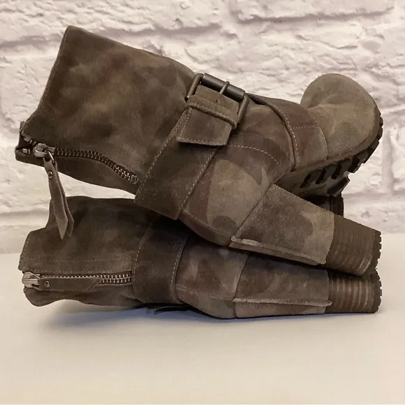 Vic Matie 7 (37) Camo Suede Leather Ankle Boots Women’s Italy Made Booties