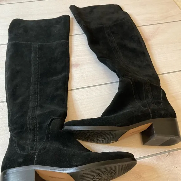 Vince Camuto over the knee black suede boots