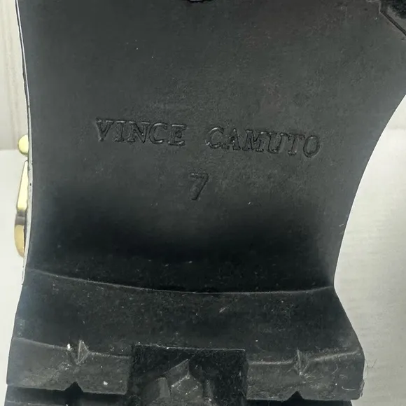 Vince Camuto Rain Boots With Gold Accents Rubber and Black Boots Size 7
