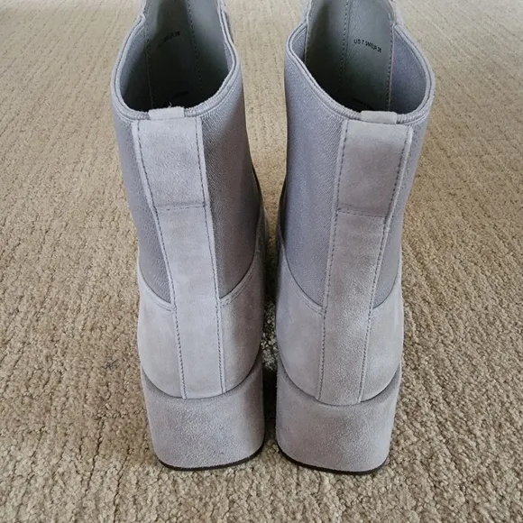 Vince Kimmy Gray Suede Ankle Boots, Size 7.5
