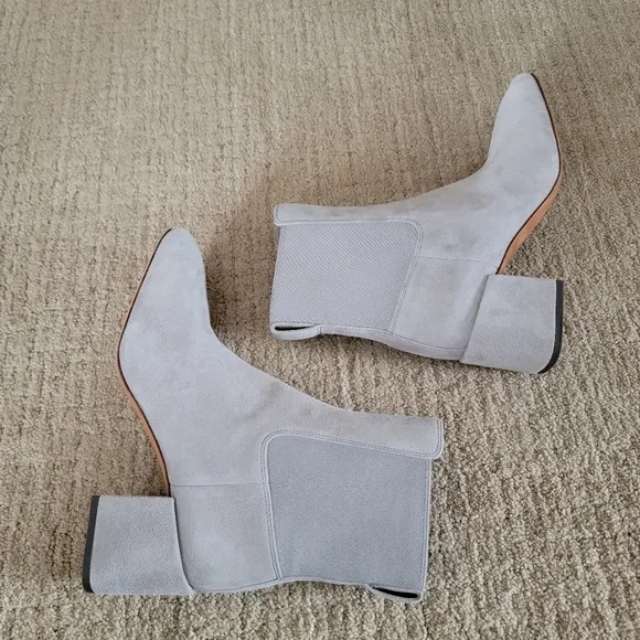 Vince Kimmy Gray Suede Ankle Boots, Size 7.5