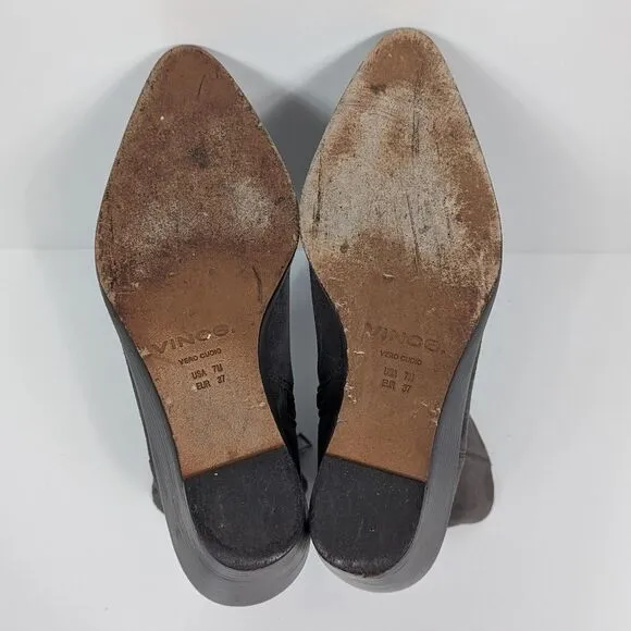 Vince Mavis Charcoal Gray Suede Wedge Ankle Boots Women's 7
