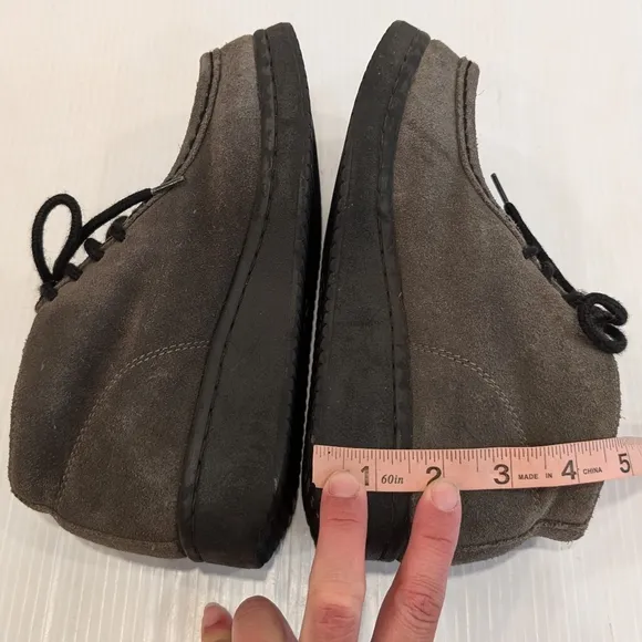 Vintage 90s Y2K CANDIES Wallabee gray suede chunky platform chukka booties