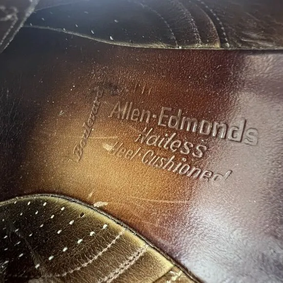 Vintage Allen Edmonds Boulevard Wingtip Shoes Size 10.5 B 6375 Brown USA