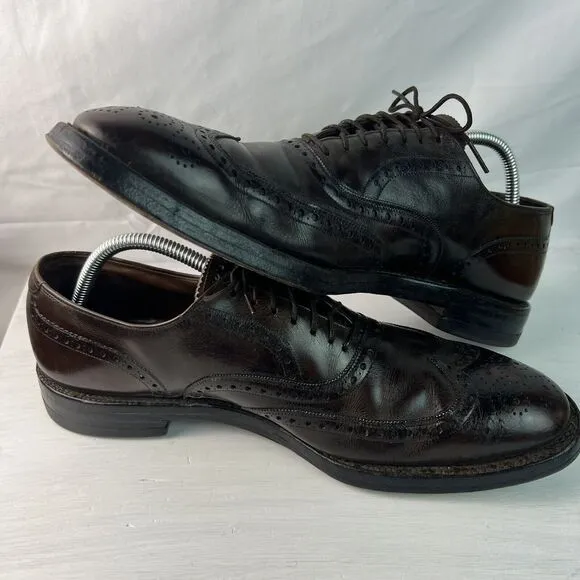 Vintage Allen Edmonds Boulevard Wingtip Shoes Size 10.5 B 6375 Brown USA