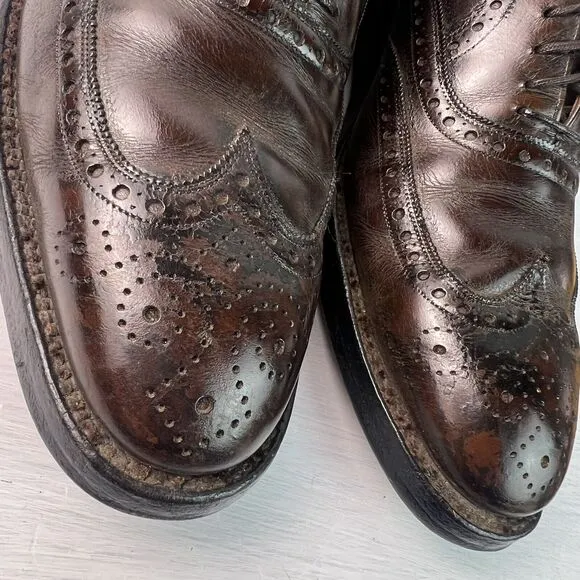 Vintage Allen Edmonds Boulevard Wingtip Shoes Size 10.5 B 6375 Brown USA