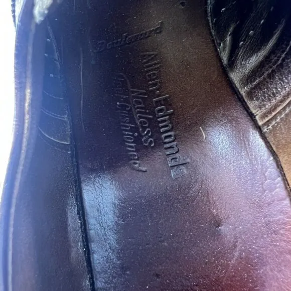 Vintage Allen Edmonds Boulevard Wingtip Shoes Size 10.5 B 6375 Brown USA