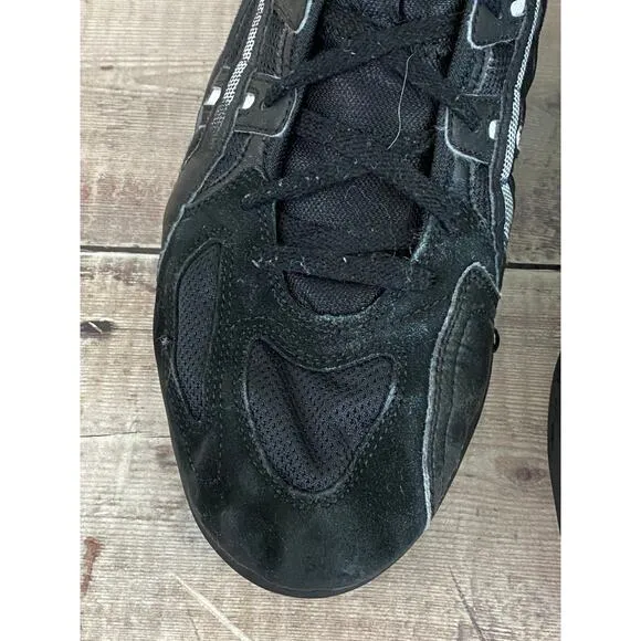 Vintage Asics Wresting Shoes Men Size 13 JL001 Black/Black White Stripe High Top