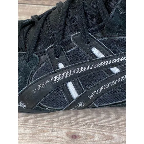 Vintage Asics Wresting Shoes Men Size 13 JL001 Black/Black White Stripe High Top