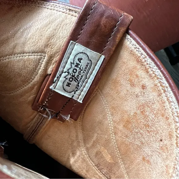 Vintage Brown Leather Cowboy Boots