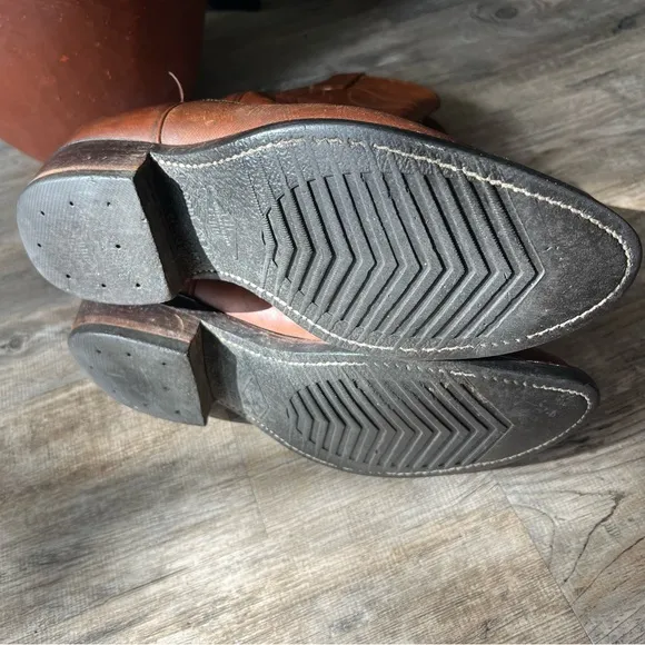 Vintage Brown Leather Cowboy Boots