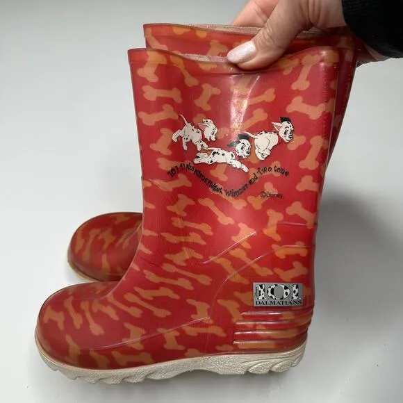 Vintage Disney 101 Dalmatians Made in English Rubber Rain Boots